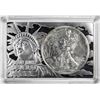 Image 1 : 1993 $1 American Silver Eagle Coin & 2oz Silver Bar Set