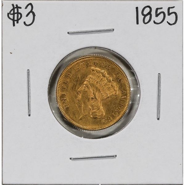 1855 $3 Indian Princess Head Gold Coin