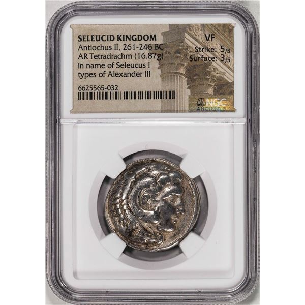 261-246 BC Seleucid Kingdom Antiochus II AR Tetradrachm Alexander III Coin NGC VF