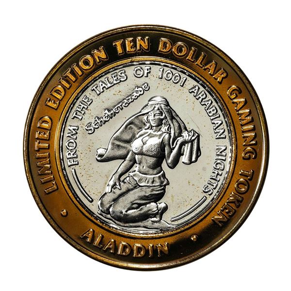 .999 Silver Aladdin Resort Casino $10 Limited Edition Casino Gaming Token