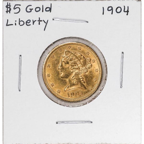 1904 $5 Liberty Head Half Eagle Gold Coin