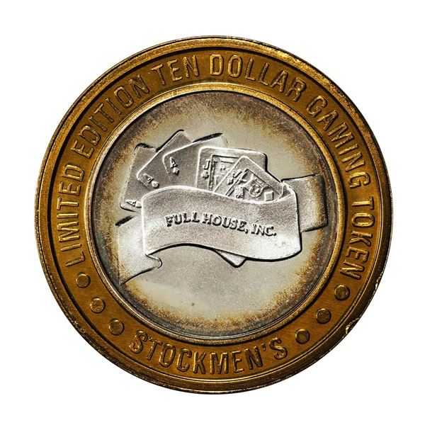 .999 Fine Silver Stockmen's Elko, Nevada $10 Limited Edition Gaming Token