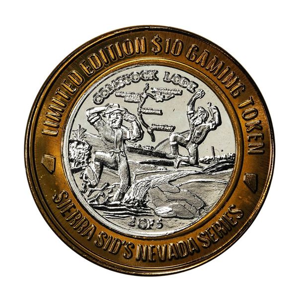 .999 Silver Sierra Sid's Sparks, Nevada $10 Casino Limited Edition Gaming Token