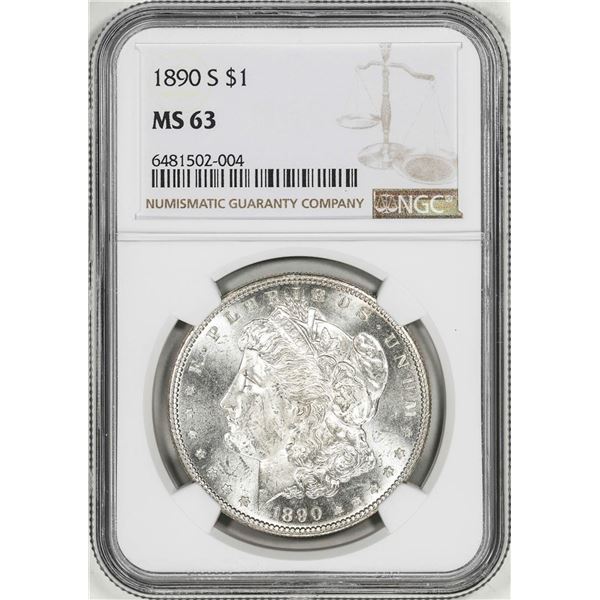 1890-S $1 Morgan Silver Dollar Coin NGC MS63