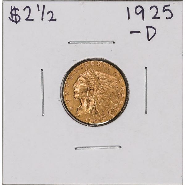 1925-D $2 1/2 Indian Head Quarter Eagle Gold Coin