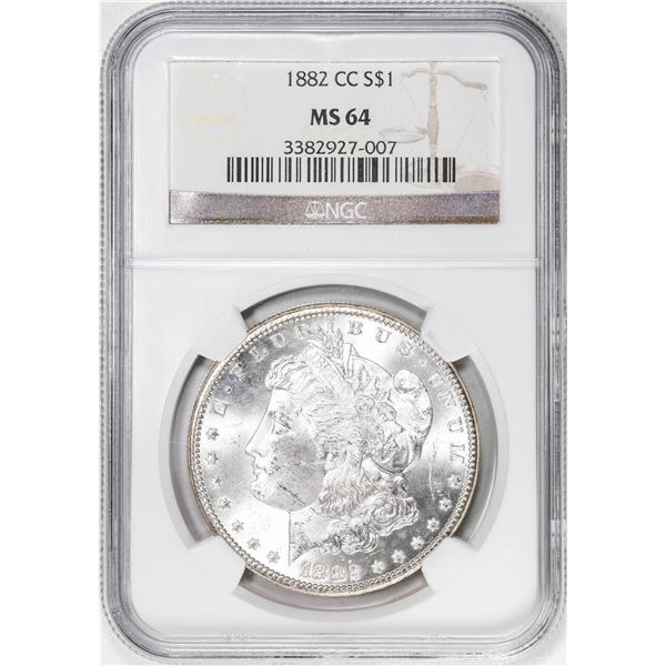 1882-CC $1 Morgan Silver Dollar Coin NGC MS64