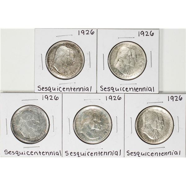 Lot of (5) 1926 Sesquicentennial Commemorative Half Dollar Coins