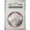 Image 1 : 1880 $1 Morgan Silver Dollar Coin ANACS MS63 Nice Toning Old Soap Box Holder