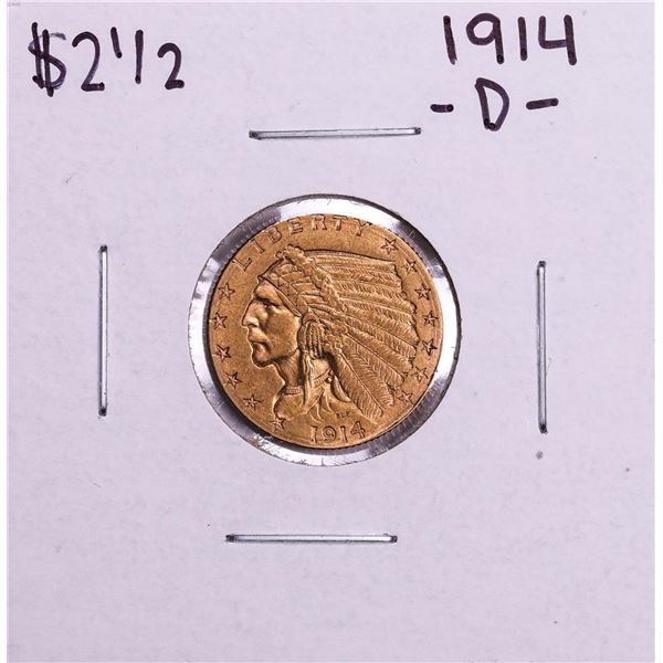 1914-D $2 1/2 Indian Head Quarter Eagle Gold Coin