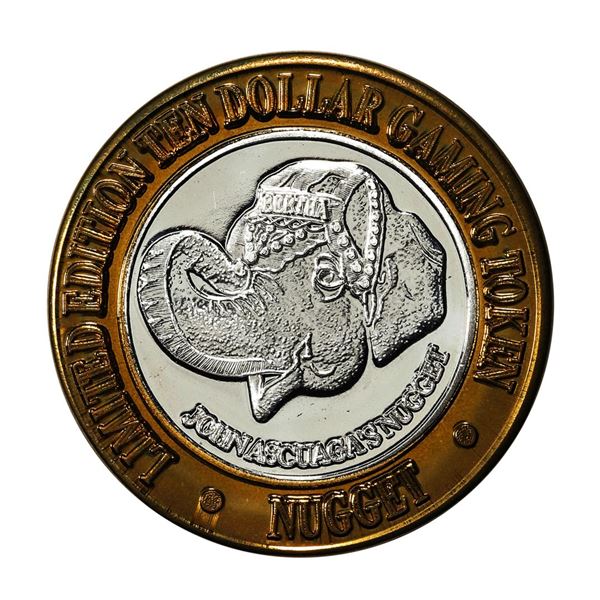 .999 Silver John Ascuagas Nugget Sparks, NV $10 Casino Gaming Token Limited Edition