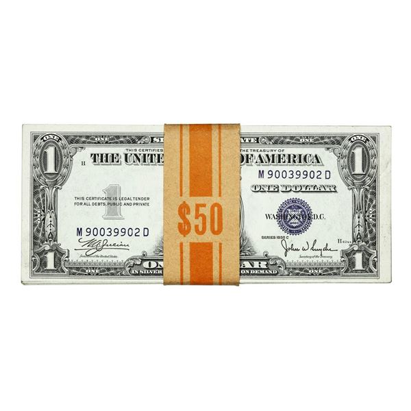 Partial Pack of (44) Uncirculated 1935C $1 Silver Certificate Notes