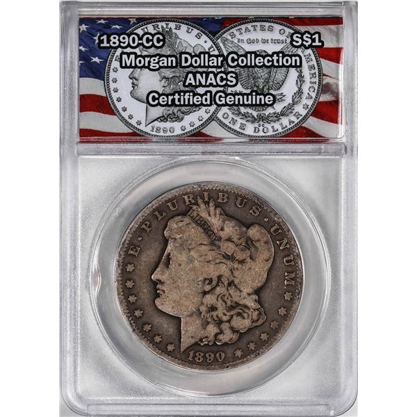 1890-CC $1 Morgan Silver Dollar Coin ANACS Genuine
