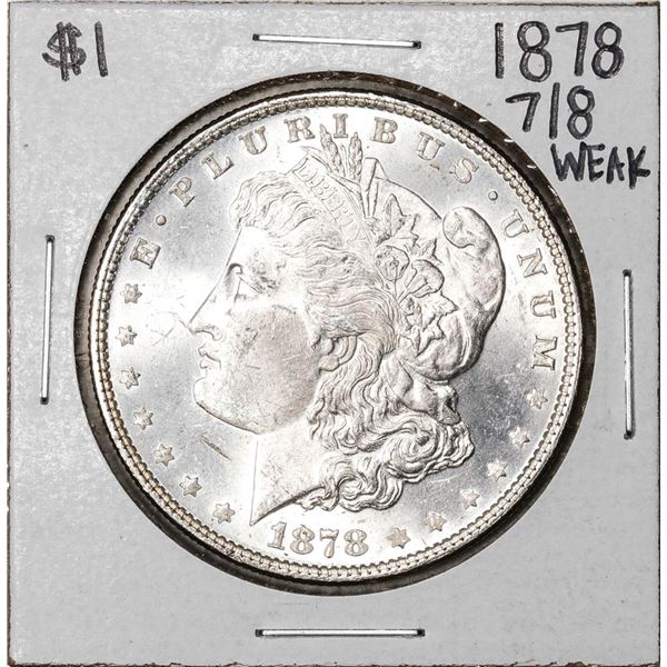 1878 7/8TF Weak $1 Morgan Silver Dollar Coin