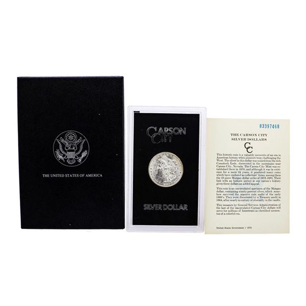 1883-CC $1 Morgan Silver Dollar Coin GSA Hoard w/Box & COA