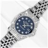 Image 2 : Rolex Ladies Stainless Blue Diamond Pyramid Diamond Datejust Wristwatch