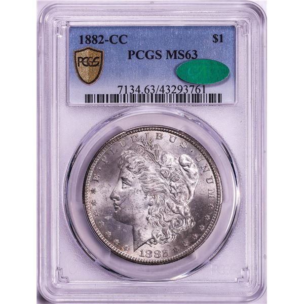1882-CC $1 Morgan Silver Dollar Coin PCGS MS63 CAC