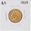 Image 1 : 1909 $5 Indian Head Half Eagle Gold Coin