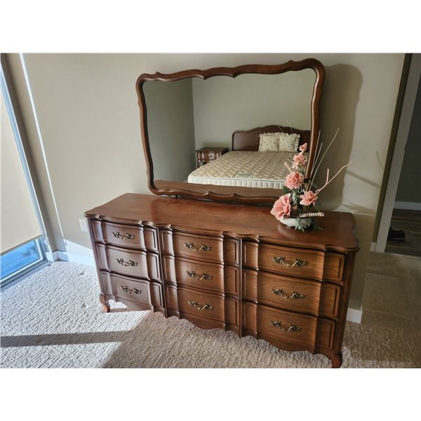 Queen Size French Provincial Bedroom Suite (Dresser, Armoire, Headboard , End Tables (2) )