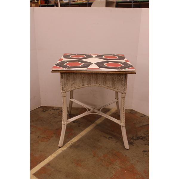 *Wicker Table w/ Mosaic Top (25x25x29)
