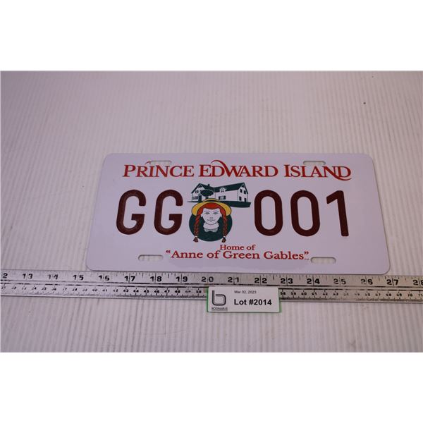 PEI Vanity Plate