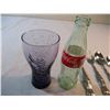 Image 4 : Coca Cola Items-Bottle, Glass, (4) Cutlery Items
