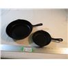 Image 1 : (2) Cast Iron Frying Pans- 9.5" and 6"