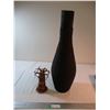 Dark 26" Tall,9" Wide Decorative Container, with 8.5" Tall Ornament(Natural Materials)