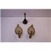 (2) Brass Sconces and Brass Bell