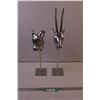 (2) Metal Animal Head Busts