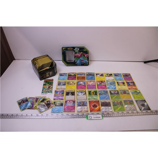 Tin Of Pokemon Cards (Regular and Holographic)+ Opened Pack of Yu-Gi-Oh! Cards