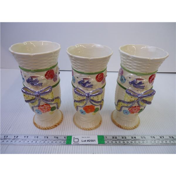 (3) Easter Vases