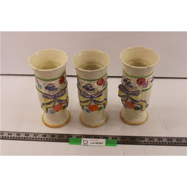 (3) Easter Vases