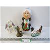 Plastic Granny Bank - (3) Ceramic Birds