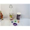 Image 4 : Owl Bottle - Kids Watch - Rope Horse Salt & Pepper - Vintage Wagon Lamp (working) - Misc. Items