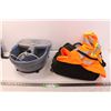 Conair Foot Spa + Black Backpack and Orange reflective Vest
