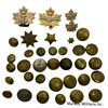 Image 1 : Lot of Canadian Military Badges & Uniform Buttons