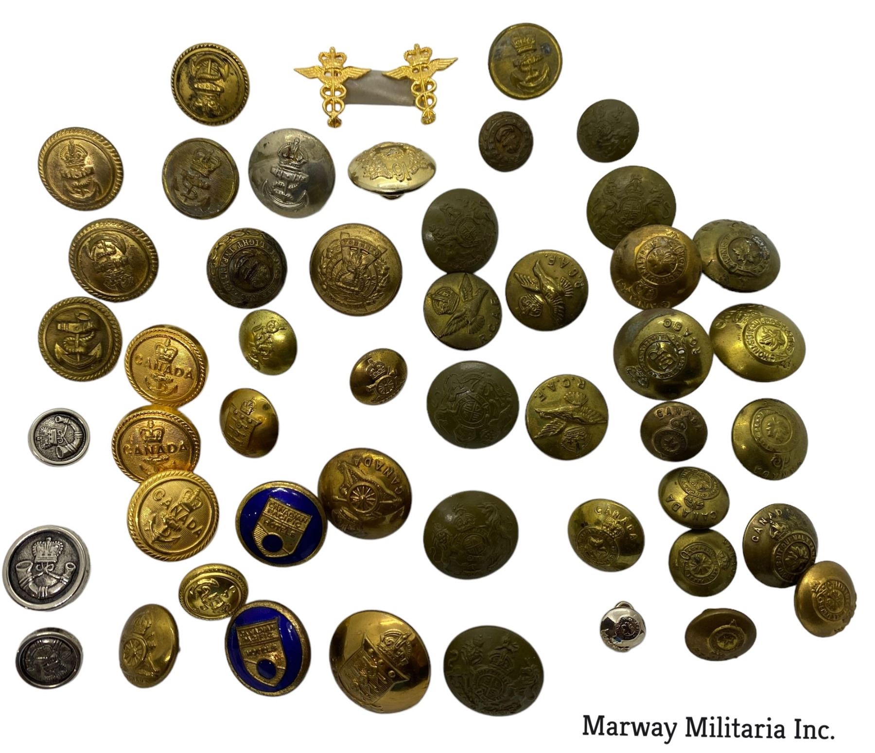 Military Button Types Lot of Military Badges & Buttons