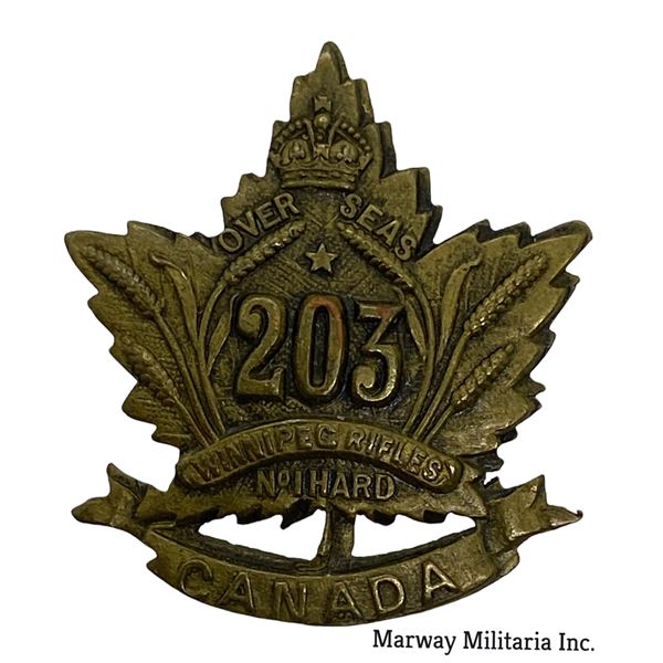 WW1 CEF 203rd Battalion Collar Badge
