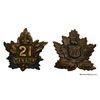 WW1 CEF Collar Badge Lot 21st & 27th Battalions