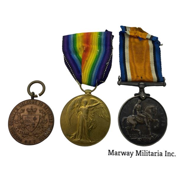 WW1 Canadian Medal Pair with Welcome Home Medal.