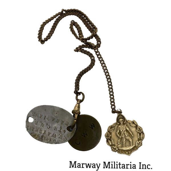 WW1 CEF Welcome Home Medal and Veterans ID Bracelet