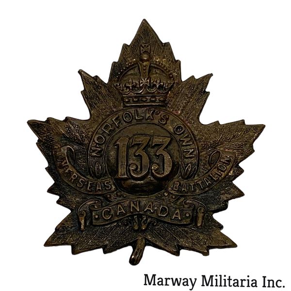 WW1 CEF 133rd Battalion Cap Badge