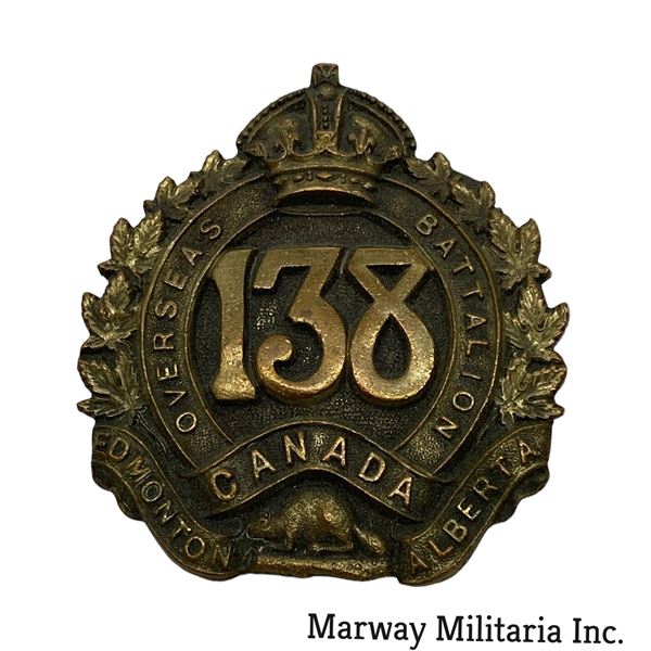WW1 CEF 138th Battalion Cap Badge