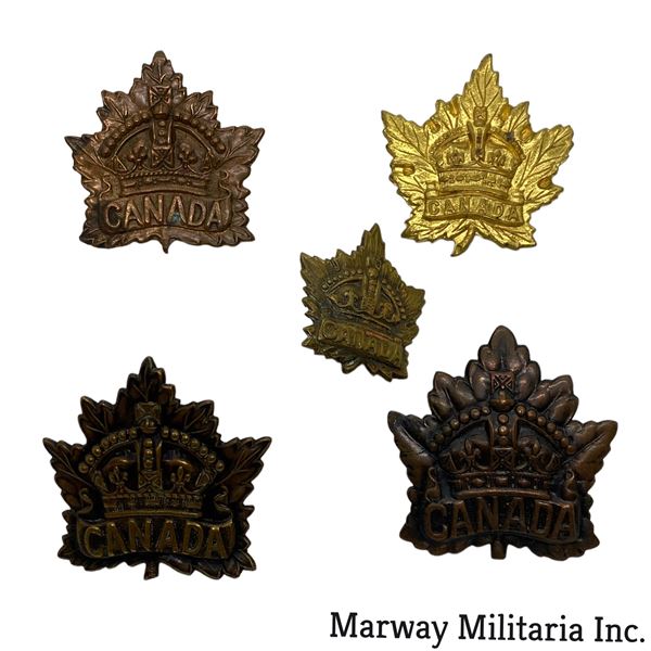 WW1 CEF General Service Cap Badge Lot