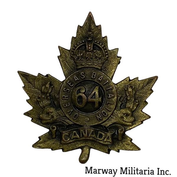 WW1 CEF 64th Battalion Cap Badge