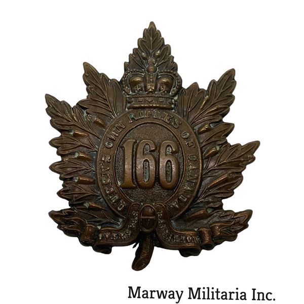 WW1 CEF 166th Battalion Cap Badge
