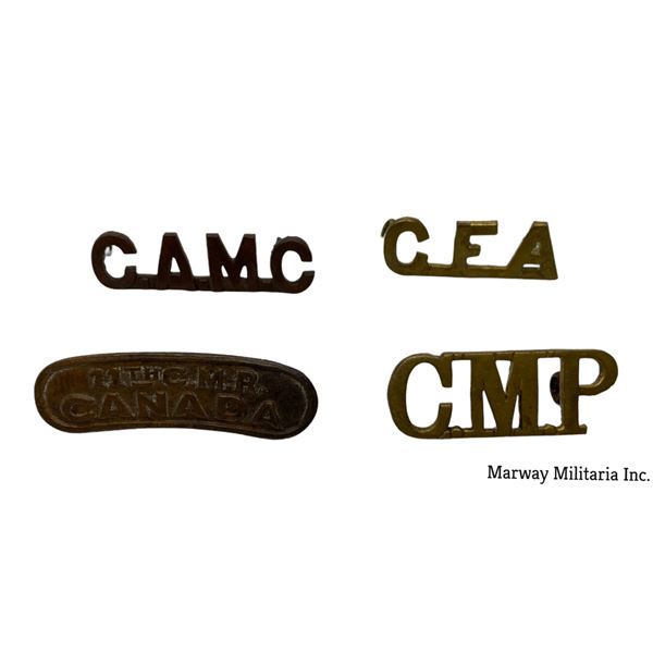 WW1 CEF Military Shoulder Title Badge Lot