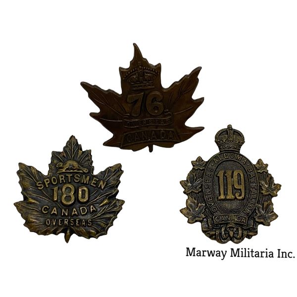WW1 CEF Collar Badge Lot of 3
