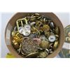 Image 2 : Decorated wood box of assorted metal buttons