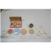 Image 1 : Lot of vintage face powder containers, some mint